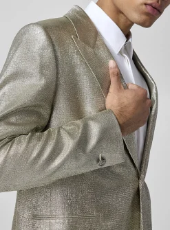 Golden Lurex single-button jacket