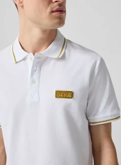 Golden plate and trim piqué polo shirt