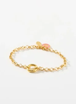 Golden round-link bracelet