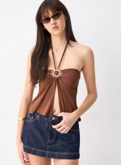 Golden sun halter cami