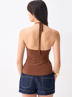 Golden sun halter cami