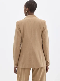 Golden-button double-breasted blazer