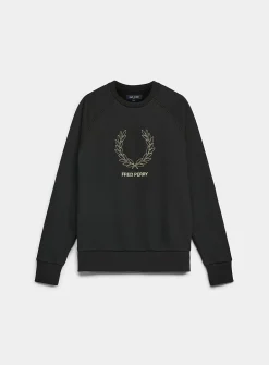 Gold-logo embroidery sweatshirt