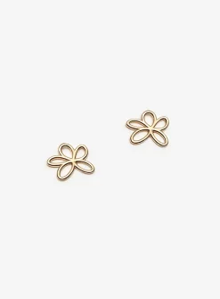 Gold-plated flower earrings