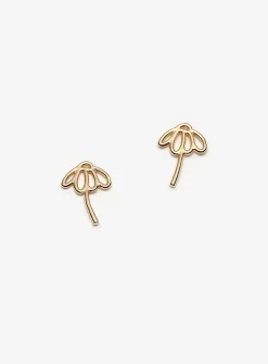 Gold-plated flower earrings