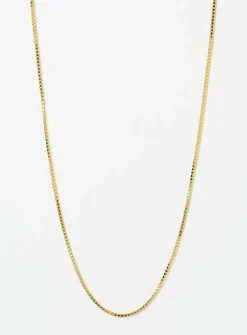 Gold-plated square chain necklace