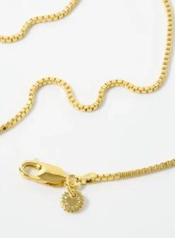 Gold-plated square chain necklace