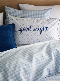 Good Night embroidered pillowcase