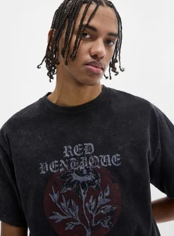 Gothic flower washed T-shirt
