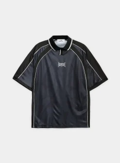 Gothic print polo jersey