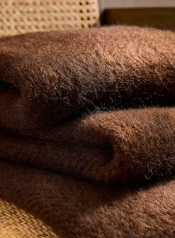 Gotland wool fringed fuzzy throw