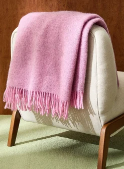 Gotland wool fringed fuzzy throw