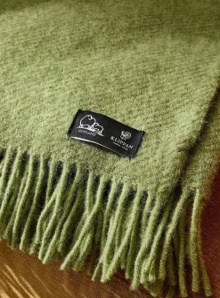 Gotland wool fringed fuzzy throw
