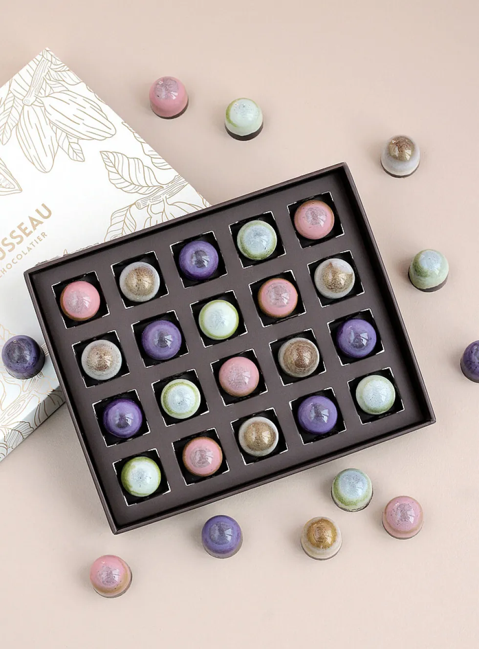 Gourmet caramel chocolates box