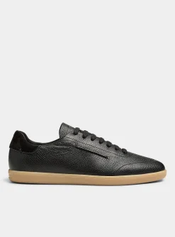Grained leather low-profile sneaker