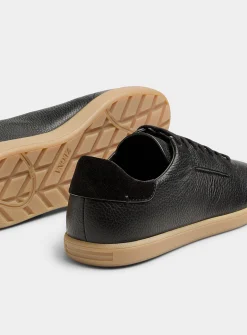 Grained leather low-profile sneaker
