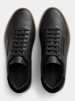 Grained leather low-profile sneaker
