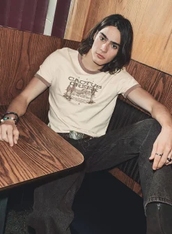 Graphic ringer T-shirt