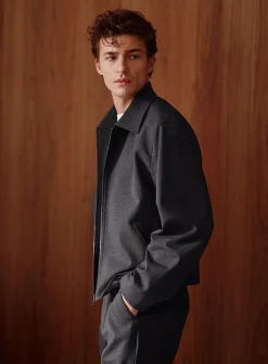 Graphite boxy shacket