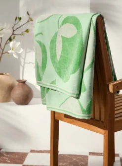 Green apples organic cotton beach towel