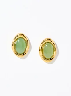 Green aventurine stone earrings