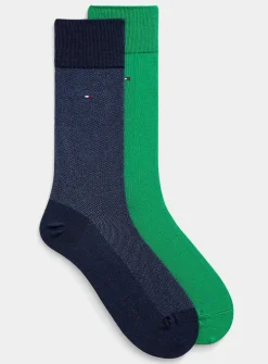 Green/navy dress socks