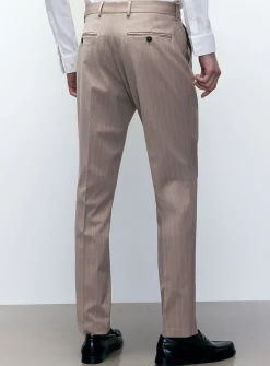 Greige pinstripe pant