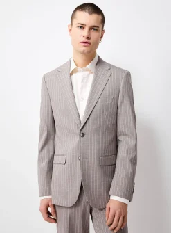 Greige pinstripe suit
