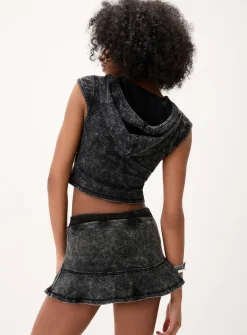 Grey jersey miniskirt
