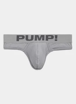 Grey micro-perforated string thong