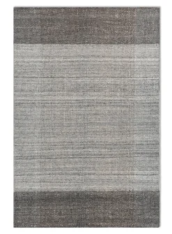 Grey-hued blocks Echo artisanal rug
