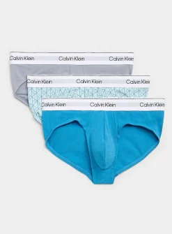 Grey/pattern/blue stretch briefs