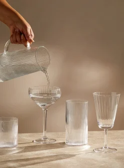 Grooved cocktail glasses