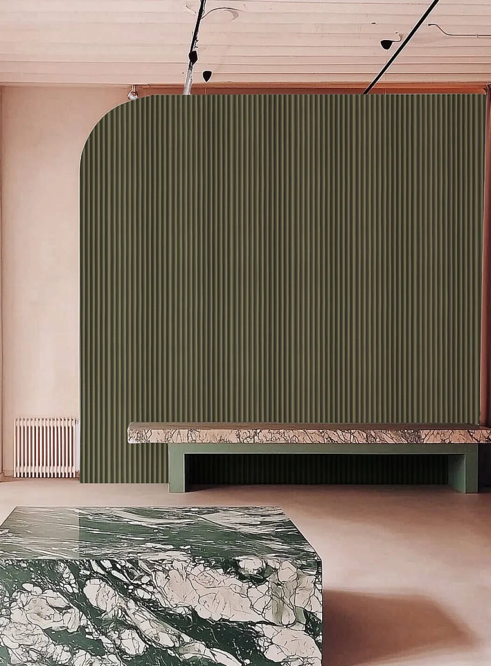 Grooved effect wallpaper strip