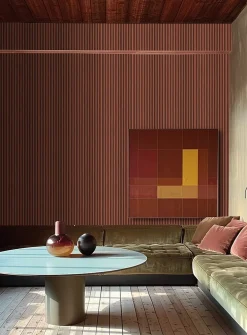 Grooved effect wallpaper strip