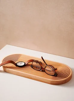 Grooved oval tray