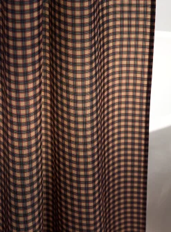 Grunge plaid shower curtain