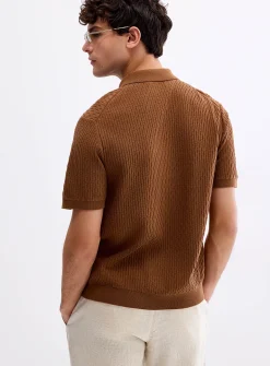 Gustav polo-collar zipped cardigan