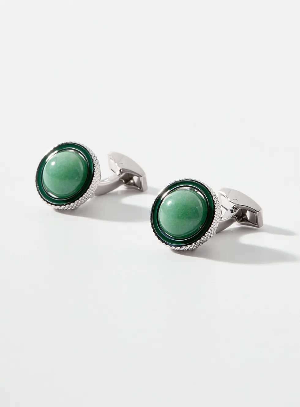 Gyrate aventurine swivelling cuff links