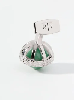 Gyrate aventurine swivelling cuff links
