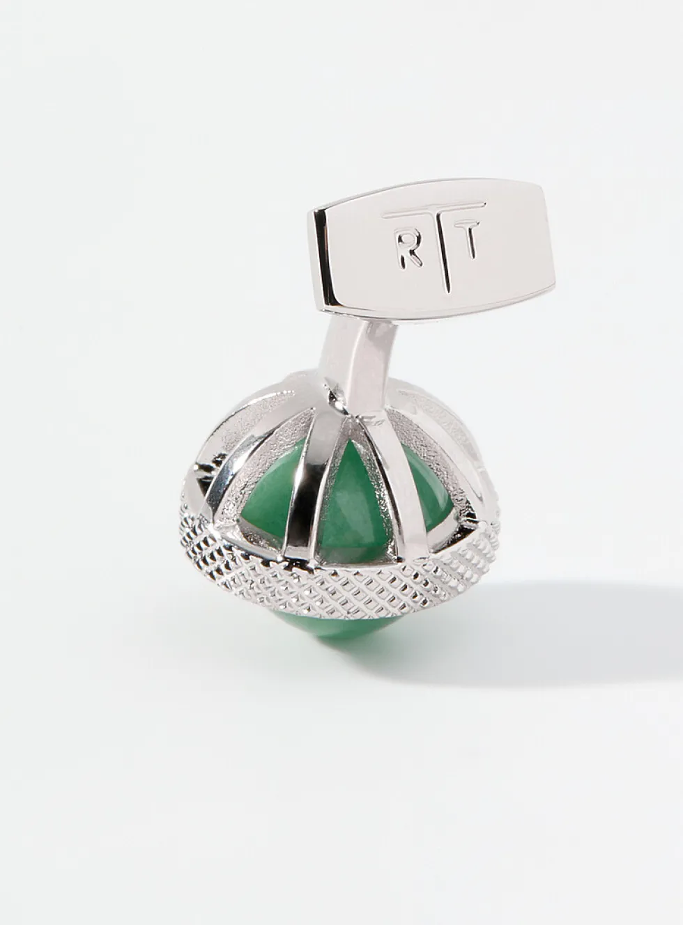 Gyrate aventurine swivelling cuff links