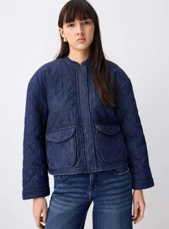 Halie supple denim quilted jacket
