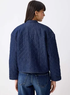 Halie supple denim quilted jacket