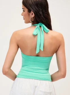 Halter straps microfibre cami