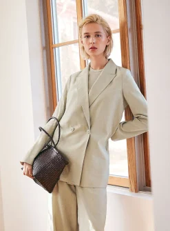 Hammered crepe jacket