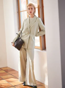 Hammered crepe pant