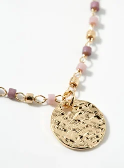 Hammered medallion necklace