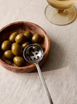 Hammered olive spoon