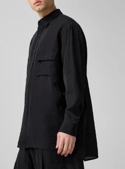 Hammered texture flowy elongated shirt