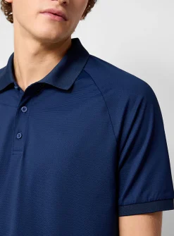 Hatched-texture breathable golf polo
